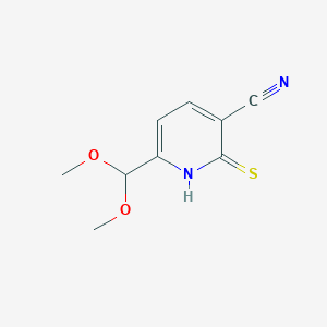 molecular formula C9H10N2O2S B063809 6-(二甲氧基甲基)-2-巯基烟腈 CAS No. 175277-23-3