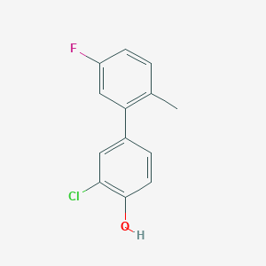 molecular formula C13H10ClFO B6380918 2-Chloro-4-(5-fluoro-2-methylphenyl)phenol, 95% CAS No. 1261971-87-2
