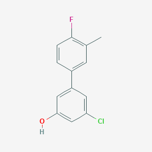 molecular formula C13H10ClFO B6380932 3-Chloro-5-(4-fluoro-3-methylphenyl)phenol, 95% CAS No. 1261919-55-4