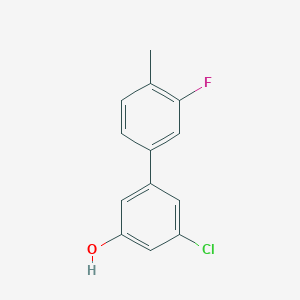 molecular formula C13H10ClFO B6380940 3-Chloro-5-(3-fluoro-4-methylphenyl)phenol, 95% CAS No. 1261990-23-1