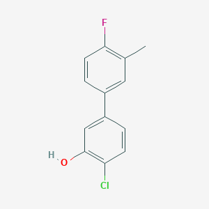 molecular formula C13H10ClFO B6380955 2-Chloro-5-(4-fluoro-3-methylphenyl)phenol, 95% CAS No. 1261955-42-3