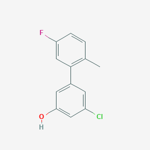 molecular formula C13H10ClFO B6380960 3-Chloro-5-(5-fluoro-2-methylphenyl)phenol, 95% CAS No. 1261908-36-4