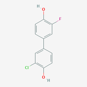 molecular formula C12H8ClFO2 B6380965 2-Chloro-4-(3-fluoro-4-hydroxyphenyl)phenol, 95% CAS No. 1261902-05-9