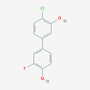 molecular formula C12H8ClFO2 B6380972 2-Chloro-5-(3-fluoro-4-hydroxyphenyl)phenol, 95% CAS No. 1261951-29-4