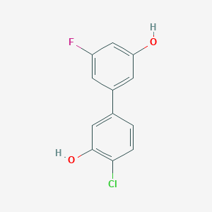 molecular formula C12H8ClFO2 B6380981 2-Chloro-5-(3-fluoro-5-hydroxyphenyl)phenol, 95% CAS No. 1261942-20-4