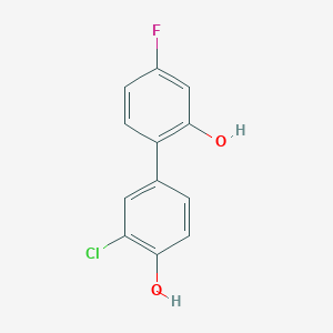 molecular formula C12H8ClFO2 B6380989 2-Chloro-4-(4-fluoro-2-hydroxyphenyl)phenol, 95% CAS No. 1261942-24-8