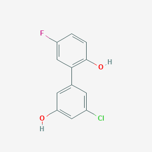 molecular formula C12H8ClFO2 B6380994 3-Chloro-5-(5-fluoro-2-hydroxyphenyl)phenol, 95% CAS No. 1261951-42-1