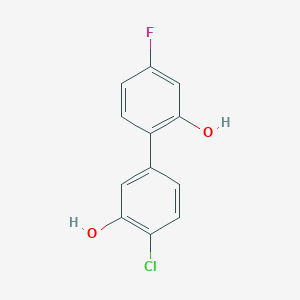 molecular formula C12H8ClFO2 B6381008 2-Chloro-5-(4-fluoro-2-hydroxyphenyl)phenol, 95% CAS No. 1261919-57-6