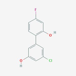 molecular formula C12H8ClFO2 B6381018 3-Chloro-5-(4-fluoro-2-hydroxyphenyl)phenol, 95% CAS No. 1261919-62-3