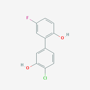 molecular formula C12H8ClFO2 B6381049 2-Chloro-5-(5-fluoro-2-hydroxyphenyl)phenol, 95% CAS No. 1261919-67-8