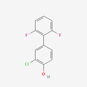 molecular formula C12H7ClF2O B6381091 2-Chloro-4-(2,6-difluorophenyl)phenol, 95% CAS No. 1262002-70-9