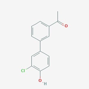 molecular formula C14H11ClO2 B6381093 4-(3-Acetylphenyl)-2-chlorophenol, 95% CAS No. 1261904-72-6