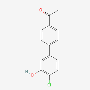 molecular formula C14H11ClO2 B6381104 5-(4-Acetylphenyl)-2-chlorophenol, 95% CAS No. 1261919-82-7