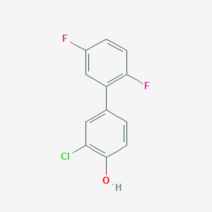 molecular formula C12H7ClF2O B6381126 2-Chloro-4-(2,5-difluorophenyl)phenol, 95% CAS No. 1261919-77-0