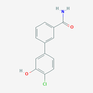molecular formula C13H10ClNO2 B6381129 5-(3-Aminocarbonylphenyl)-2-chlorophenol, 95% CAS No. 1261920-13-1