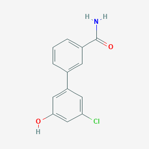 molecular formula C13H10ClNO2 B6381131 5-(3-Aminocarbonylphenyl)-3-chlorophenol, 95% CAS No. 1261902-34-4