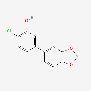 molecular formula C13H9ClO3 B6381169 2-Chloro-5-(3,4-methylenedioxyphenyl)phenol, 95% CAS No. 1261897-18-0
