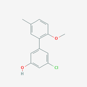 molecular formula C14H13ClO2 B6381173 3-Chloro-5-(2-methoxy-5-methylphenyl)phenol, 95% CAS No. 1261899-19-7