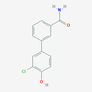 molecular formula C13H10ClNO2 B6381186 4-(3-Aminocarbonylphenyl)-2-chlorophenol, 95% CAS No. 1262002-84-5