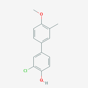 molecular formula C14H13ClO2 B6381195 2-Chloro-4-(4-methoxy-3-methylphenyl)phenol, 95% CAS No. 1261982-82-4