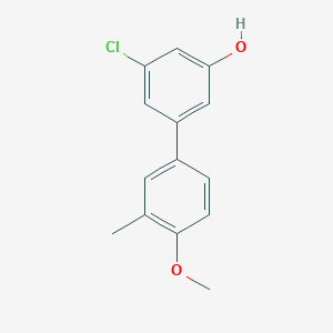 molecular formula C14H13ClO2 B6381201 3-Chloro-5-(4-methoxy-3-methylphenyl)phenol, 95% CAS No. 1261942-63-5