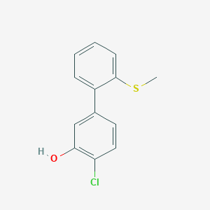molecular formula C13H11ClOS B6381238 2-Chloro-5-(2-methylthiophenyl)phenol, 95% CAS No. 1261891-97-7
