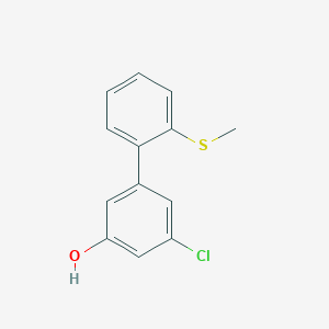 molecular formula C13H11ClOS B6381239 3-Chloro-5-(2-methylthiophenyl)phenol, 95% CAS No. 1262002-23-2