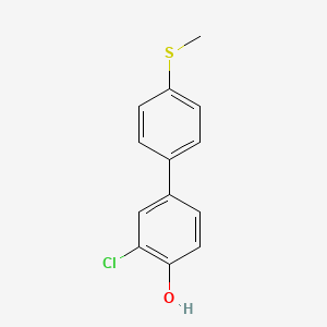molecular formula C13H11ClOS B6381243 2-Chloro-4-(4-methylthiophenyl)phenol, 95% CAS No. 1261899-22-2
