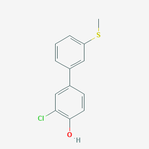 molecular formula C13H11ClOS B6381245 2-Chloro-4-(3-methylthiophenyl)phenol, 95% CAS No. 1261956-48-2