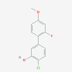 molecular formula C13H10ClFO2 B6381253 2-Chloro-5-(2-fluoro-4-methoxyphenyl)phenol, 95% CAS No. 1261955-71-8