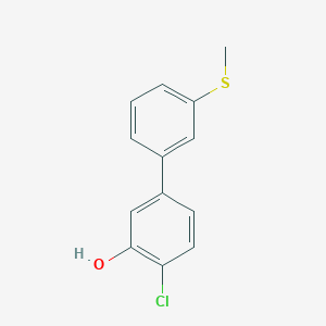 molecular formula C13H11ClOS B6381268 2-Chloro-5-(3-methylthiophenyl)phenol, 95% CAS No. 1261920-27-7