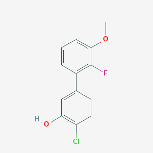 molecular formula C13H10ClFO2 B6381272 2-Chloro-5-(2-fluoro-3-methoxyphenyl)phenol, 95% CAS No. 1262002-95-8