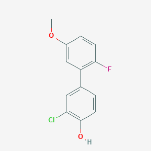 molecular formula C13H10ClFO2 B6381284 2-Chloro-4-(2-fluoro-5-methoxyphenyl)phenol, 95% CAS No. 1261920-38-0