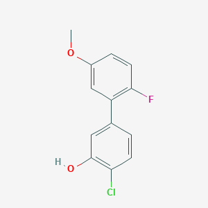 molecular formula C13H10ClFO2 B6381287 2-Chloro-5-(2-fluoro-5-methoxyphenyl)phenol, 95% CAS No. 1261972-03-5