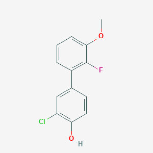 molecular formula C13H10ClFO2 B6381289 2-Chloro-4-(2-fluoro-3-methoxyphenyl)phenol, 95% CAS No. 1261920-29-9