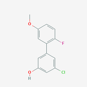 molecular formula C13H10ClFO2 B6381295 3-Chloro-5-(2-fluoro-5-methoxyphenyl)phenol, 95% CAS No. 1261982-98-2
