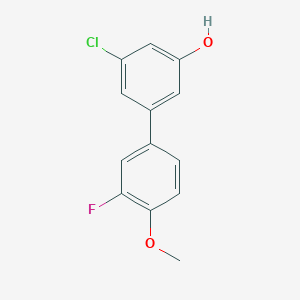 molecular formula C13H10ClFO2 B6381302 3-Chloro-5-(3-fluoro-4-methoxyphenyl)phenol, 95% CAS No. 1261983-28-1