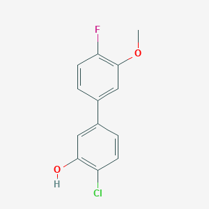molecular formula C13H10ClFO2 B6381309 2-Chloro-5-(4-fluoro-3-methoxyphenyl)phenol, 95% CAS No. 1261990-74-2