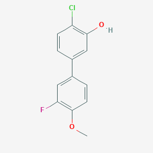 molecular formula C13H10ClFO2 B6381319 2-Chloro-5-(3-fluoro-4-methoxyphenyl)phenol, 95% CAS No. 1261983-15-6