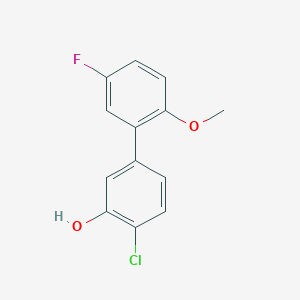 molecular formula C13H10ClFO2 B6381327 2-Chloro-5-(5-fluoro-2-methoxyphenyl)phenol, 95% CAS No. 1262002-26-5