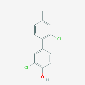 molecular formula C13H10Cl2O B6381334 2-Chloro-4-(2-chloro-4-methylphenyl)phenol, 95% CAS No. 1262000-86-1