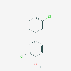 molecular formula C13H10Cl2O B6381348 2-Chloro-4-(3-chloro-4-methylphenyl)phenol, 95% CAS No. 1261942-91-9