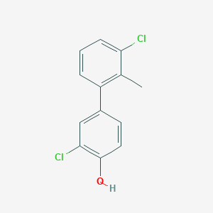 molecular formula C13H10Cl2O B6381363 2-Chloro-4-(3-chloro-2-methylphenyl)phenol, 95% CAS No. 1261942-71-5