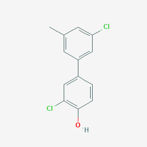 molecular formula C13H10Cl2O B6381364 2-Chloro-4-(3-chloro-5-methylphenyl)phenol, 95% CAS No. 1262002-34-5