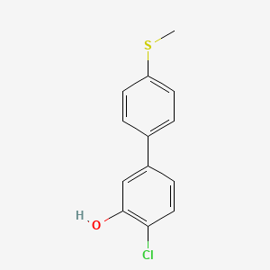 molecular formula C13H11ClOS B6381388 2-Chloro-5-(4-methylthiophenyl)phenol, 95% CAS No. 1261956-55-1