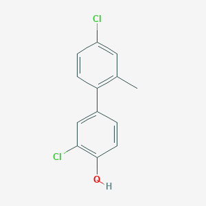 molecular formula C13H10Cl2O B6381389 2-Chloro-4-(4-chloro-2-methylphenyl)phenol, 95% CAS No. 1261990-79-7