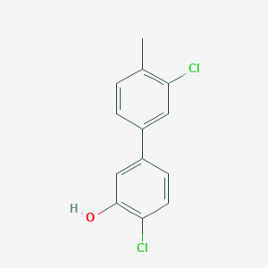molecular formula C13H10Cl2O B6381393 2-Chloro-5-(3-chloro-4-methylphenyl)phenol, 95% CAS No. 1261897-21-5