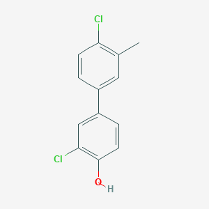 molecular formula C13H10Cl2O B6381422 2-Chloro-4-(4-chloro-3-methylphenyl)phenol, 95% CAS No. 1261983-27-0