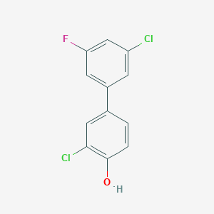 molecular formula C12H7Cl2FO B6381450 2-Chloro-4-(3-chloro-5-fluorophenyl)phenol, 95% CAS No. 1261892-03-8