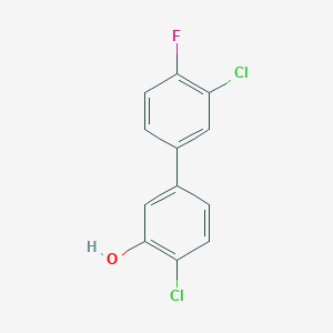 molecular formula C12H7Cl2FO B6381461 2-Chloro-5-(3-chloro-4-fluorophenyl)phenol, 95% CAS No. 1261899-26-6